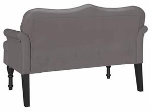 Ławka chesterfield z ekoskóry w stylu eleganckim - szara