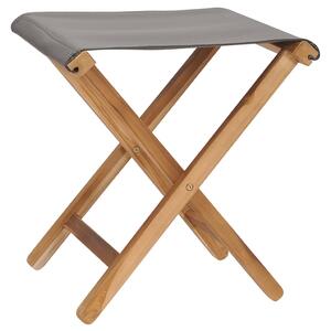 Składane krzesła, 2 szt., lite drewno tekowe i tkanina, szare