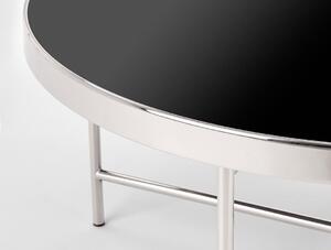 Niski stolik MORIA w stylu glamour srebro / czarny