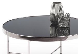Niski stolik MORIA w stylu glamour srebro / czarny