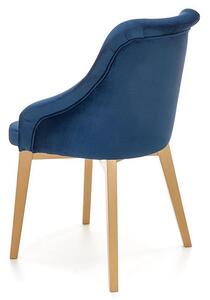 Granatowe tapicerowane krzesło drewniane - Altex 2X
