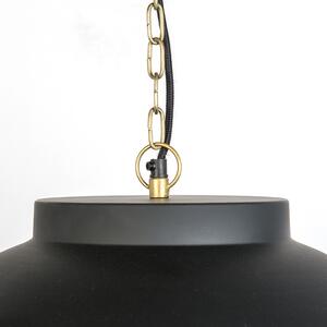 Lampa wisząca czarna z mosiądzem wewnątrz 60 cm - Hoodi Oswietlenie wewnetrzne