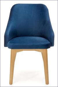 Granatowe tapicerowane krzesło drewniane - Altex 2X