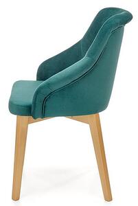 Zielone tapicerowane krzesło drewniane - Altex 2X
