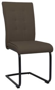 Krzesła stołowe, wspornikowe, 4 szt., brązowe, tkanina