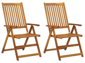 Rozkładane krzesła ogrodowe, 2 szt., lite drewno akacjowe