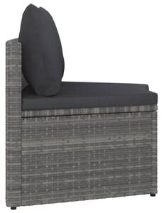 Sofa 4-częściowa do ogrodu, z poduszkami, polirattan, szara