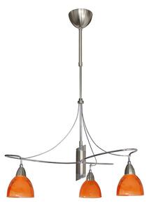 Prezent Lampa wisząca żyrandol CARRAT 3xE14/40W matowy chrom/ pomarańczowy 12037
