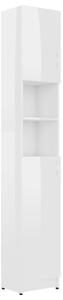 Szafka łazienkowa, biały z połyskiem, 32x25,5x190 cm, płyta