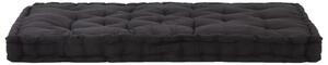 Poduszka na podłogę lub palety, bawełna, 120x80x10 cm, czarna