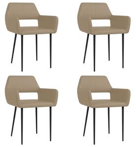 Krzesła stołowe, 4 szt., cappuccino, sztuczna skóra