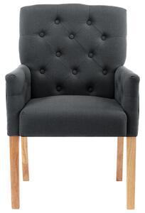Krzesła stołowe z podłokietnikami, 4 szt., szare, tkanina