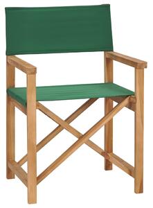 Składane krzesło reżyserskie, lite drewno tekowe, zielone