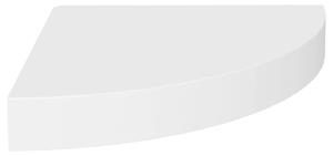 Narożna półka ścienna, biała, 25x25x3,8 cm, MDF