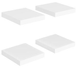 Półki ścienne, 4 szt., białe, 23 x 23,5 x 3,8 cm, MDF