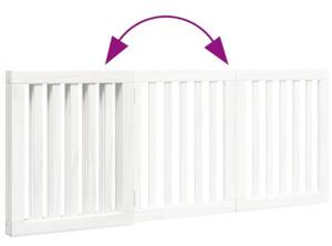 Składana bramka zabezpieczająca dla psa, 3 panele, biała, 150cm