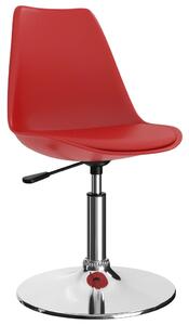 Obrotowe krzesła stołowe, 6 szt., czerwone, sztuczna skóra