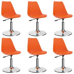 Obrotowe krzesła stołowe, 6 szt., pomarańczowe, sztuczna skóra