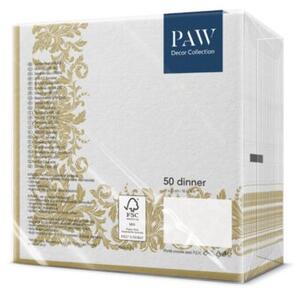 Serwetki eleganckie złote PAW ornamenty 40x40cm fizelina 50 szt