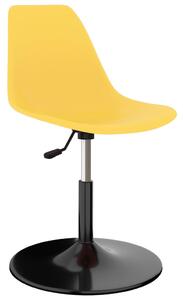 Obrotowe krzesła stołowe, 4 szt., żółte, PP