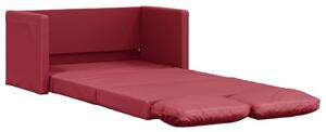 Sofa podÅogowa 2-w-1, kolor wina, 112x174x55 cm, sztuczna skÃ³ra