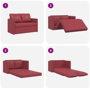 Sofa podÅogowa 2-w-1, kolor wina, 112x174x55 cm, sztuczna skÃ³ra