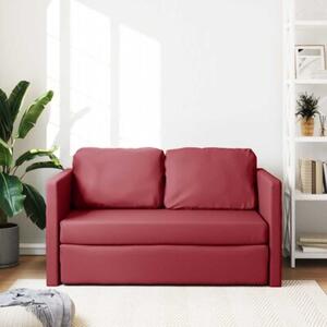 Sofa podÅogowa 2-w-1, kolor wina, 112x174x55 cm, sztuczna skÃ³ra