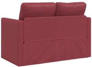Sofa podÅogowa 2-w-1, kolor wina, 112x174x55 cm, sztuczna skÃ³ra