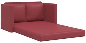 Sofa podÅogowa 2-w-1, kolor wina, 112x174x55 cm, sztuczna skÃ³ra