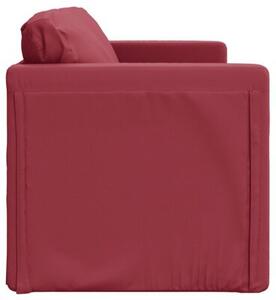 Sofa podÅogowa 2-w-1, kolor wina, 112x174x55 cm, sztuczna skÃ³ra