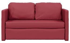 Sofa podÅogowa 2-w-1, kolor wina, 112x174x55 cm, sztuczna skÃ³ra
