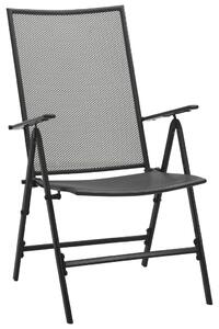 Składane krzesła z siatką, 4 szt., stalowe, antracytowe