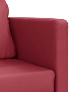 Sofa podÅogowa 2-w-1, kolor wina, 112x174x55 cm, sztuczna skÃ³ra