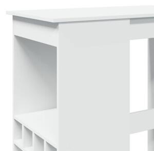 Stolik barowy z przegródkami, biały, 90x47,5x103,5 cm