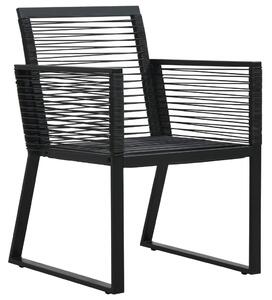 Krzesła ogrodowe, 4 szt., z rattanowego sznurka, czarne