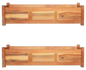 Podwyższone donice, 2 szt., drewno akacjowe, 100x30x25 cm