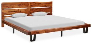 Rama łóżka z naturalną krawędzią, lite drewno akacjowe, 200 cm