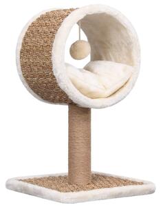 Drapak dla kota z legowiskiem i zabawką, 56 cm, trawa morska