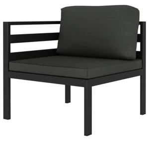 Sofa 2-częściowa z poduszkami, aluminium, antracytowa