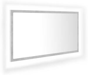 Lustro Åazienkowe LED, szaroÅÄ betonu, 80x8,5x37 cm, akryl
