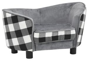 Sofa dla psa, szara, 68x38x38 cm, pluszowa
