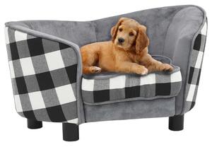 Sofa dla psa, szara, 68x38x38 cm, pluszowa