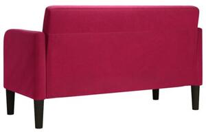 Sofa dwuosobowa wino czerwone 109 cm aksamit