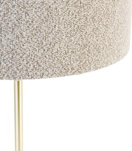 Lampa stołowa złota regulowana z abażurem boucle taupe 35 cm - Parte Oswietlenie wewnetrzne