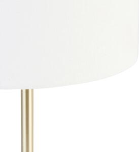 Klasyczna lampa stołowa mosiężna z białym kloszem 35 cm - Simplo Oswietlenie wewnetrzne