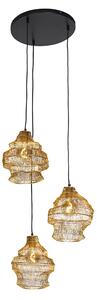 Orientalna lampa wisząca złota okrągła 3-punktowa - Vadi Oswietlenie wewnetrzne