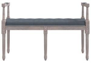 Ławka, ciemnoszara, 110x40x70 cm, tapicerowana aksamitem