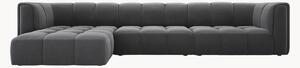 Narożna sofa modułowa o wyglądzie aksamitu Adams