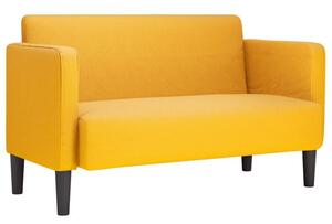 Sofa dwuosobowa jasnoÅ¼Ã³Åta 109 cm tkanina sztruksowa