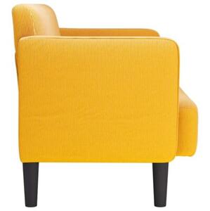 Sofa dwuosobowa jasnoÅ¼Ã³Åta 109 cm tkanina sztruksowa